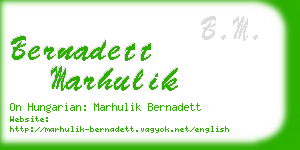 bernadett marhulik business card